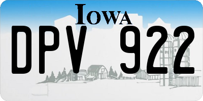 IA license plate DPV922