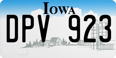 IA license plate DPV923
