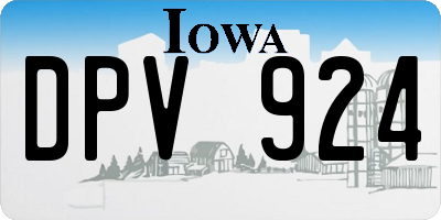 IA license plate DPV924