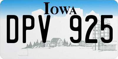 IA license plate DPV925