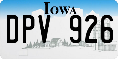 IA license plate DPV926