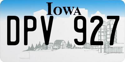 IA license plate DPV927