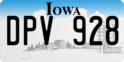 IA license plate DPV928