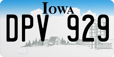 IA license plate DPV929