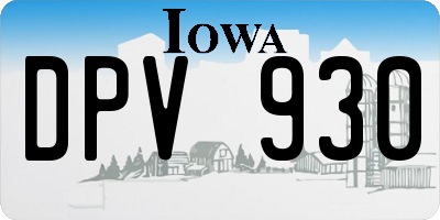 IA license plate DPV930
