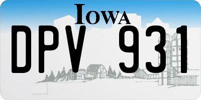 IA license plate DPV931