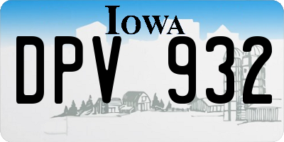 IA license plate DPV932
