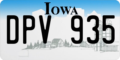 IA license plate DPV935