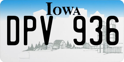 IA license plate DPV936