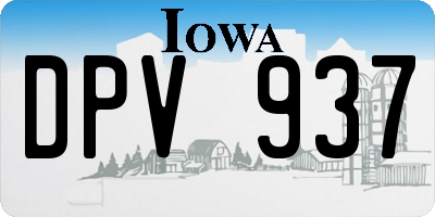 IA license plate DPV937