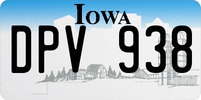 IA license plate DPV938