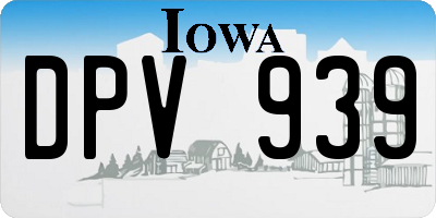 IA license plate DPV939