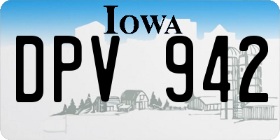 IA license plate DPV942
