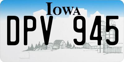 IA license plate DPV945