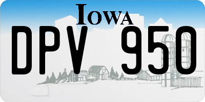 IA license plate DPV950