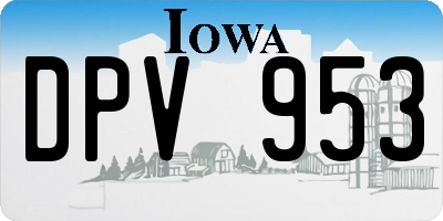 IA license plate DPV953