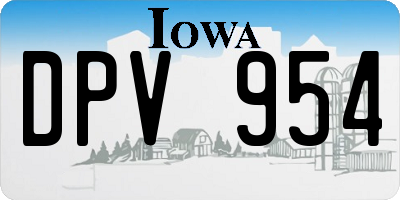 IA license plate DPV954