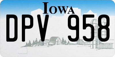 IA license plate DPV958