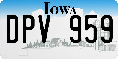 IA license plate DPV959