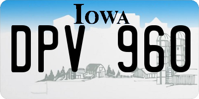 IA license plate DPV960