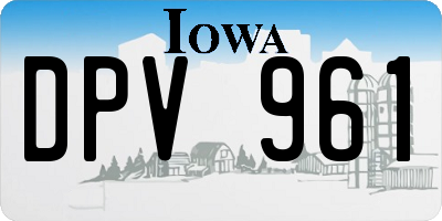IA license plate DPV961
