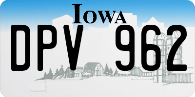 IA license plate DPV962
