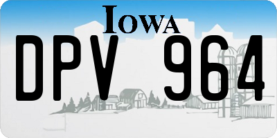 IA license plate DPV964