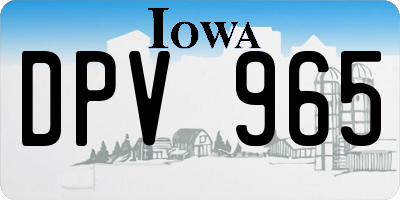 IA license plate DPV965