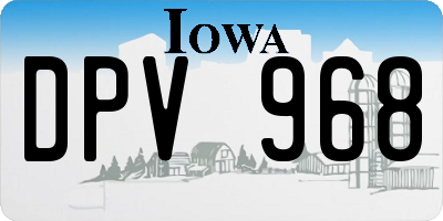 IA license plate DPV968