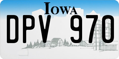 IA license plate DPV970