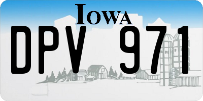 IA license plate DPV971