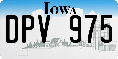 IA license plate DPV975