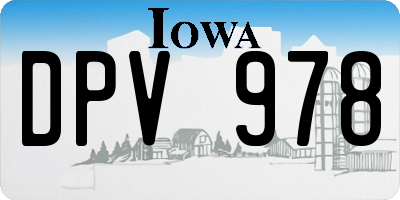 IA license plate DPV978