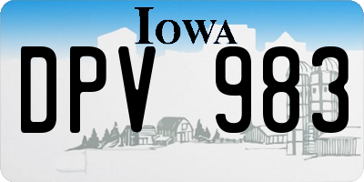 IA license plate DPV983