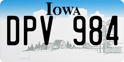 IA license plate DPV984