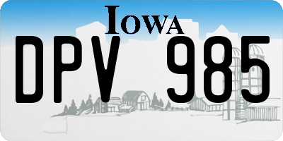 IA license plate DPV985