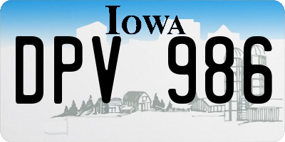 IA license plate DPV986