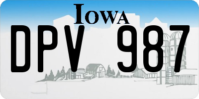 IA license plate DPV987