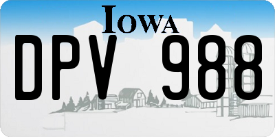 IA license plate DPV988