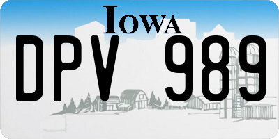 IA license plate DPV989