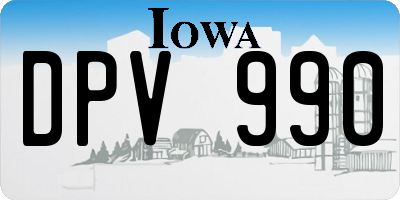 IA license plate DPV990