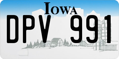 IA license plate DPV991