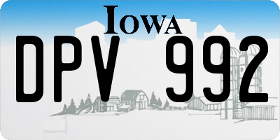 IA license plate DPV992