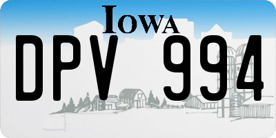 IA license plate DPV994