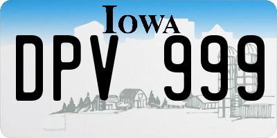 IA license plate DPV999