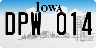 IA license plate DPW014