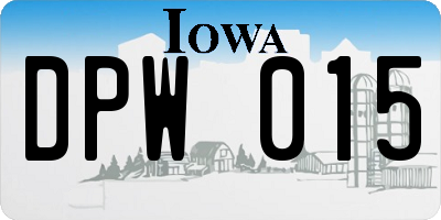 IA license plate DPW015