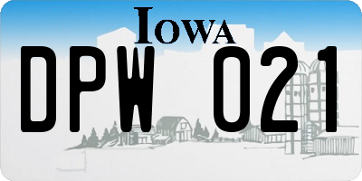 IA license plate DPW021