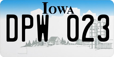 IA license plate DPW023