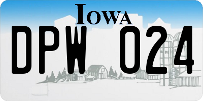 IA license plate DPW024
